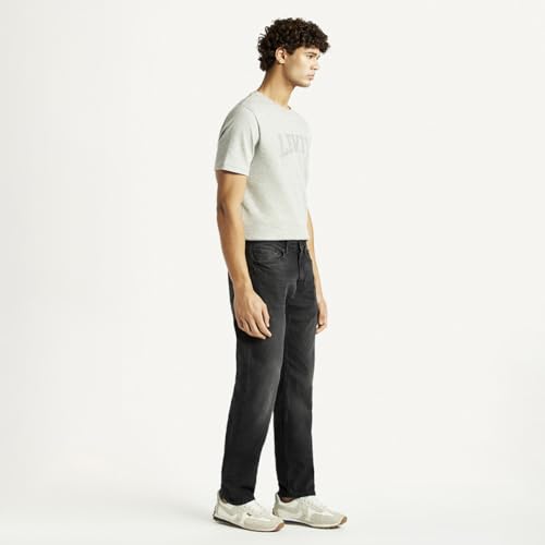 Levi's Men's Black Straight Fit Mid Rise Jeans