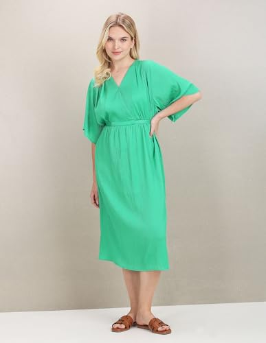 U.S. POLO ASSN. Women's V-Neck Textured Midi Dress (UWSS23DRS019_Green_XXL)