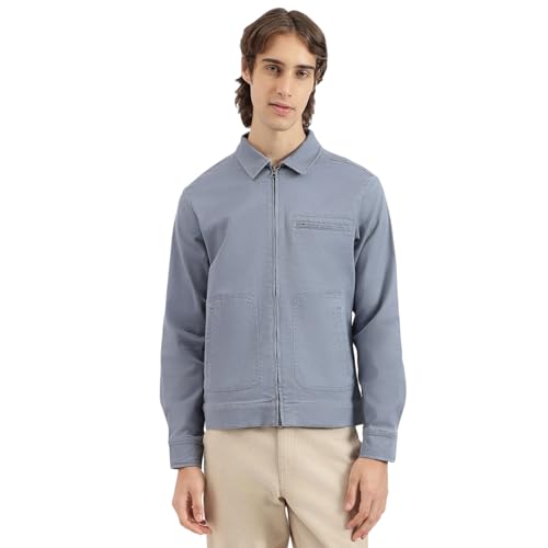 United Colors of Benetton Regular Fit Spread Collar Solid Washed Cotton Twill Jacket -25A2FSIC1002I902 (Size : XL)