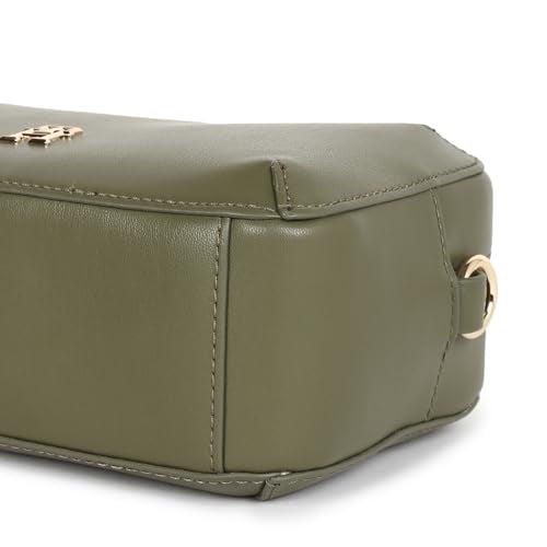 Tommy Hilfiger Solid Green Pu Crossbody Bag