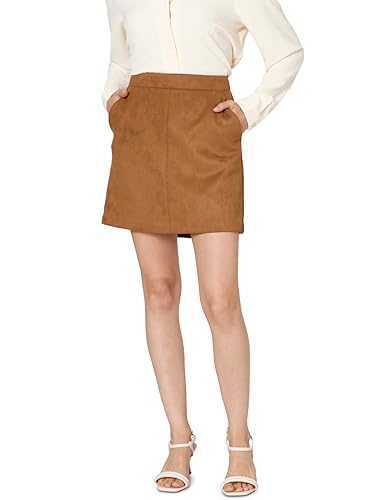 VERO MODA Polyester Western Skirt Cognac