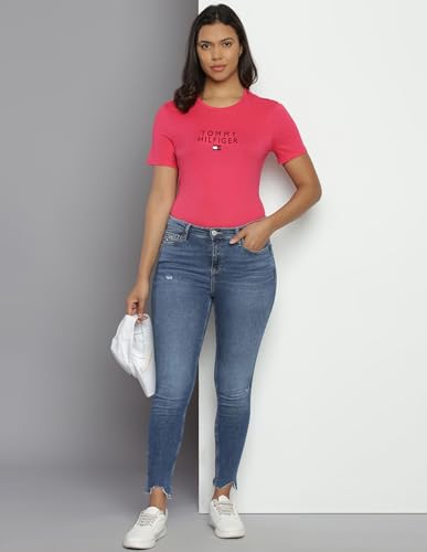 Tommy Hilfiger Womens Pink Color T-Shirt (XS)