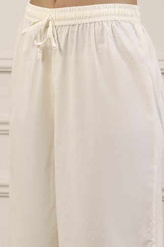 Biba Women White Poly Chanderi Kalidar Suit Set_36