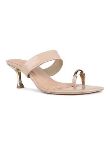 Inc.5 Womens Beige Casual Solid Round Toe Stiletto Heels