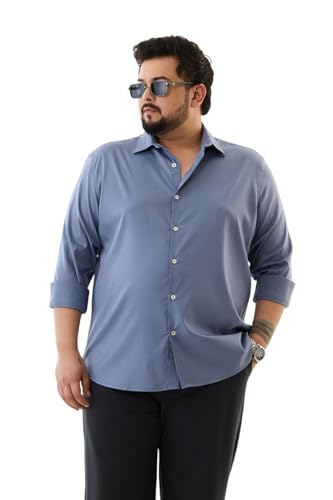 SNITCH Men Casual Blue Shirt | Regular Fit Full Sleeve Point Collar Solid Design | Premium Polyester Blend & Wrinkle-Resistant Fabric for Office & Everyday Wear