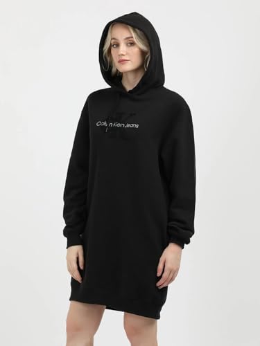 Cotton Hooded Neck Sweatshirt Dress