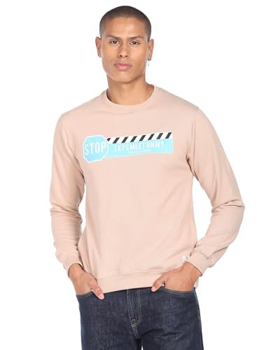 Crew Neck Typographic Print Sweatshirt