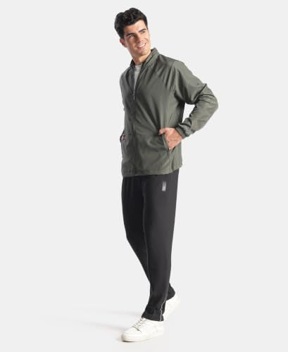 Jockey MV40 Men Microfiber Water Resistant Convertible Hoodie Jacket_T Green_M