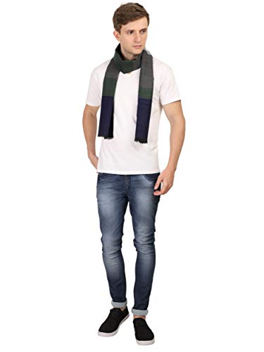 FabSeasons Men's Casual Checkered Acrylic Woolen Muffler, Scarf & Stole for Winter, Size 30 * 180 cms