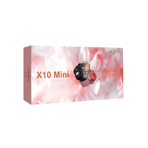 MICROMINI X10 Mini Kids Smart Watch 2.19 Inch Infinite Display | Wireless Charging | Dual Pink Band | Fitness Tracker with Heart Rate & Sleep Monitor | Stylish Smartwatch