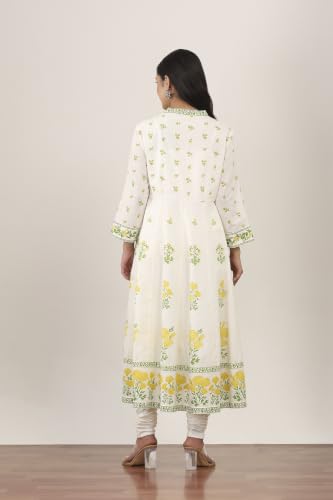 Rangriti Cotton Blend Printed Anarkali Casual Kurta With Churidar And Dupatta