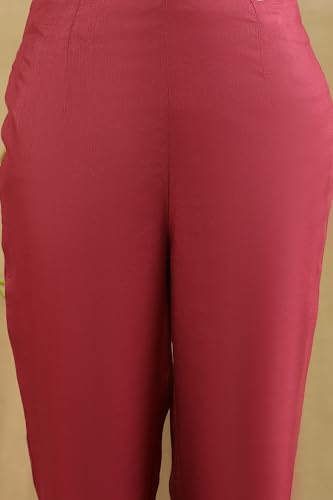 W for Woman Folksong Strechable Slim Pants for Women | Trousers for Women Magenta Haze