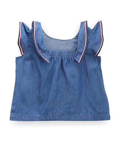 U.S. POLO ASSN. Kids Regular fit Girls Cotton Sleeveless Round Neck Tops (UGTOP0181_Blue_11-12Y)
