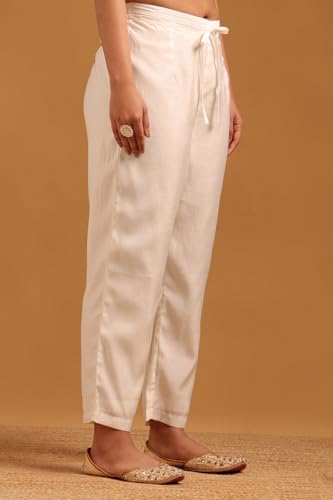 Soch Womens Off White Mul Chanderi Botanical Salwar Suit