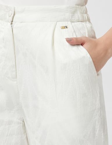 U.S. POLO ASSN. High Rise Wide Leg Trousers (UWAW24TRO118_White_36)