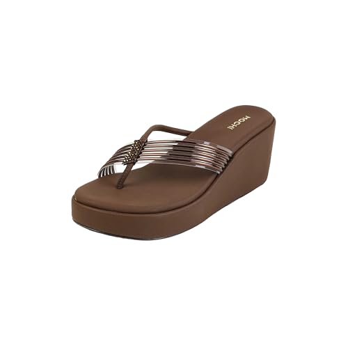Mochi Women's Open Casual - Slippers with Black Platforms UK/6 EU/39(34-418)