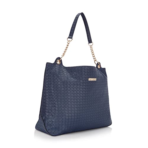Caprese Nikita Hobo Bag, Medium | Stylish Shoulder Bag for Women with Multiple Compartments & Secure Zip Closure | Premium Metal Logo, Back Pocket | Perfect for Casual & Daily Use (Navy)