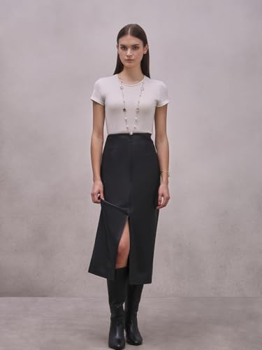 VERO MODA Women's Below Knee Skirt Black