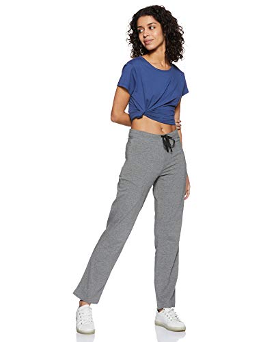 Enamor Women's slim fit Lounge Pants (E014_MEDIUM GREY MELANGE_L)