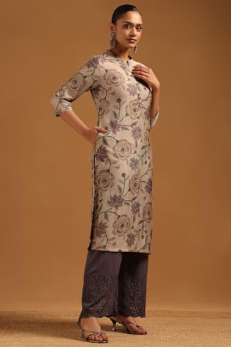 Soch Womens Beige Desert Storm Floral Kurta
