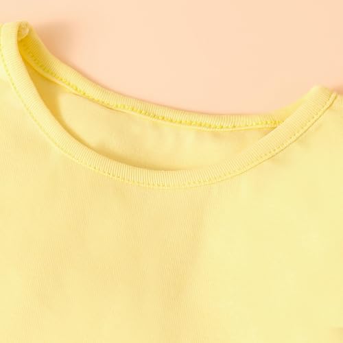 Hoscotch Girls Gingham Yellow Sleeveless Overall Set For Ages (5-6 Years)