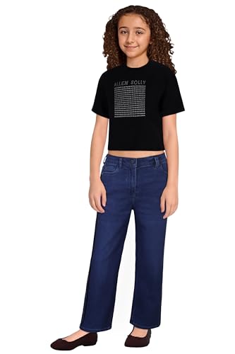Allen Solly Girl's Regular Fit T-Shirt (AGKCERGFM40908_Black