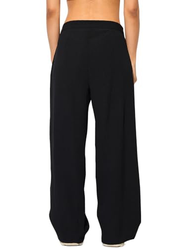 ONLY Women Regular Fit High-Rise Black Pants
