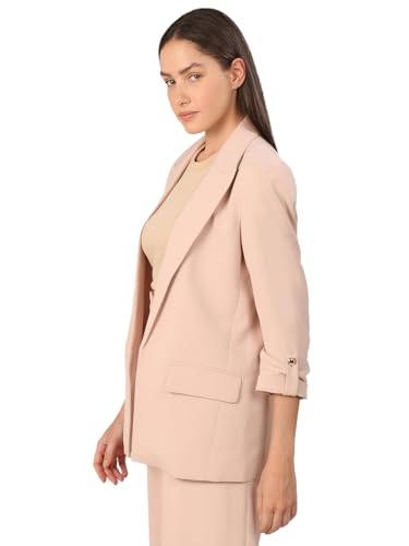 VERO MODA Womens Solid Single Breasted Blazer Cameo Rose