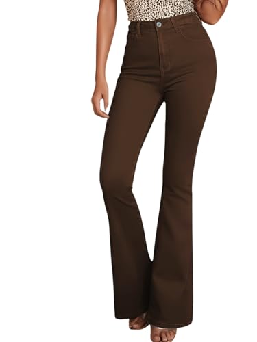 ADBUCKS Bootcut Jeans for Women Bell Bottom Jeans for Women II Wide Leg for Womens (in, Numeric, 28, Brown)