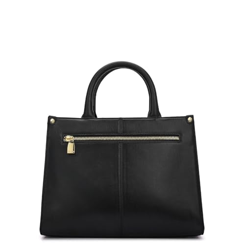 Da Milano Leather Satchel Bag for Women - Black (01742OL)