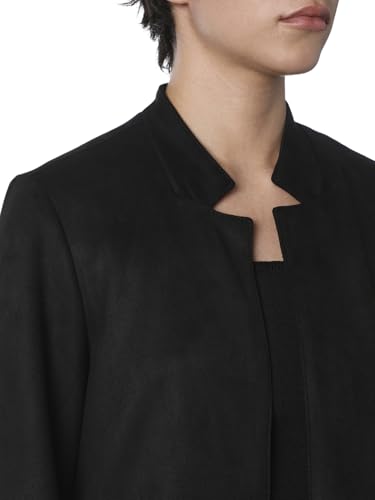 ONLY Women's Solid Regular Fit Black Coat