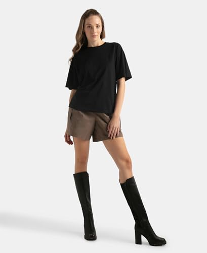 Jockey WZ06 Women's Super Combed Cotton Regular Fit Hybrid Cargo Shorts_Dark Khaki_L