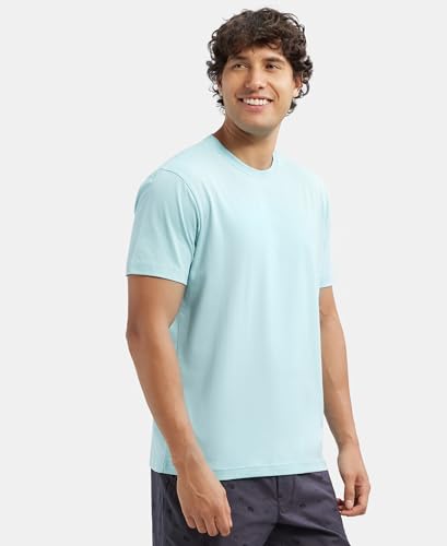 Jockey 2714 Men's Super Combed Cotton Rich Solid Round Neck Half Sleeve T-Shirt_Sea Angel_XL