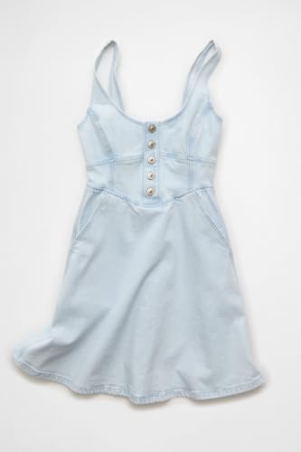 American Eagle Corset Button-Up Denim Mini Dress