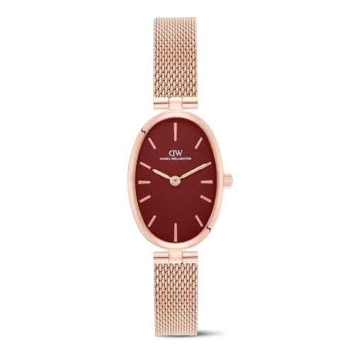 Daniel Wellington Oval 22mm Burgundy Dial Analog Women Watch - DW0DL3001