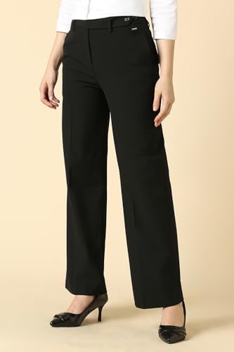 Women Black Solid Formal Trousers
