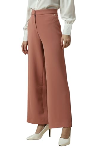 Allen Solly Women's Regular Casual Pants (AHTFWRGFF42646_Peach