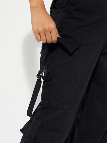 Max URB_N Women Solid Cargos (Black_36)
