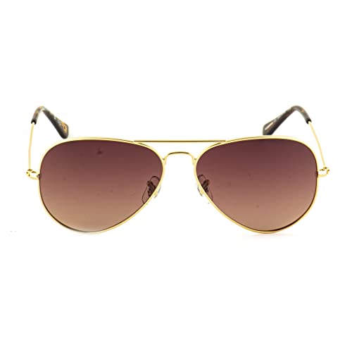 UNITED COLORS OF BENETTON brown lens with gradiant aviator sunglass full rim golden frame