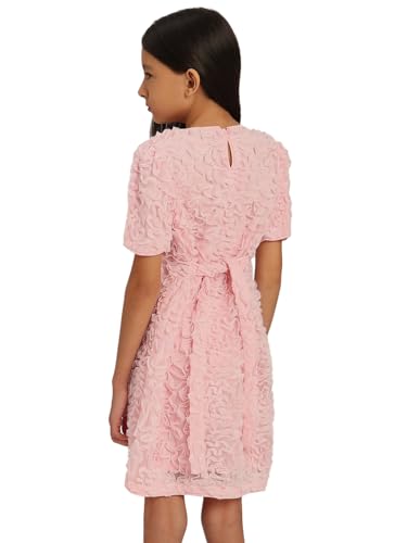 VERO MODA Girl's Self Design A-Line Pink Dress