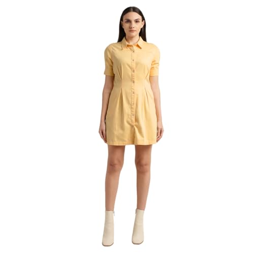 Levi's Women's Cotton A-Line Above The Knee Dress (Yellow)