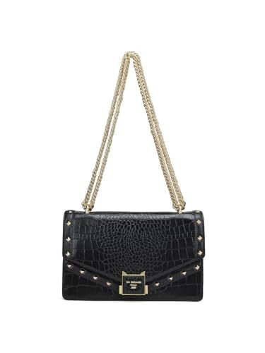 Da Milano Genuine Leather Black Shoulder Bag (00588C) (Small)