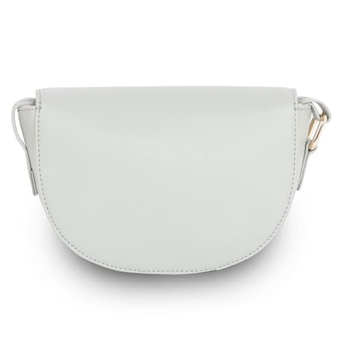 Fastrack Solid Half Moon Sling Bag For Women, Girls and Ladies | with Adjustable Straps & Magnetic Flap Closure, Grey
