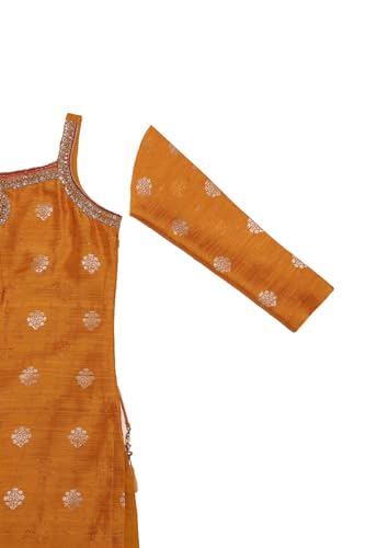 Soch Women's Brocade Salwar Suit Set (EWA5CD22385_Mustard