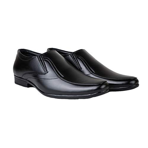 HIKBI Shearling Goat Leather Formal Shoes Office Shoes Mocassion for Men's Black