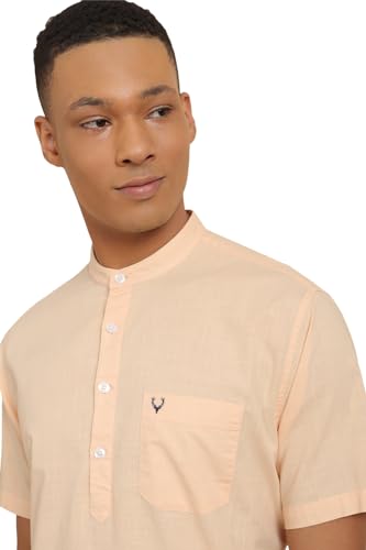 Men Beige Slim Fit Solid Casual Shirts