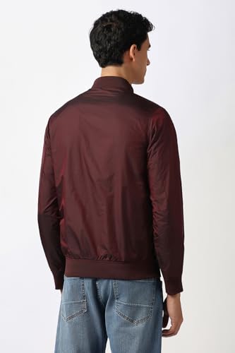 Men Maroon Patterned Formal Jacket