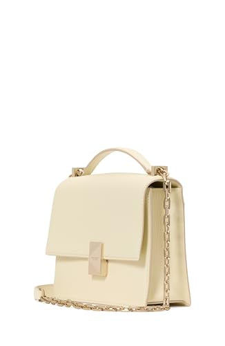 kate spade new york Womens Deco Leather Flap Chain Crossbody, Sweet cream, One size, Deco Leather Flap Chain Crossbody