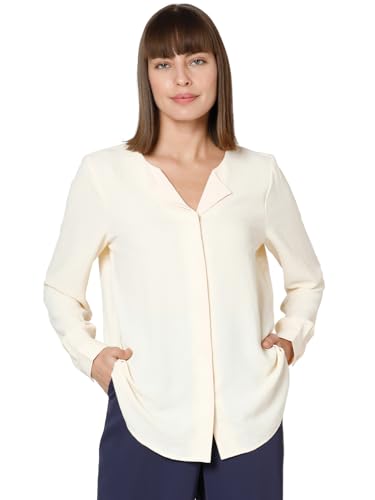 VERO MODA Women Solid Polyester Regular Fit Beige Shirt