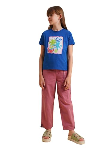 VERO MODA Girl's Regular Fit Blue T-Shirt